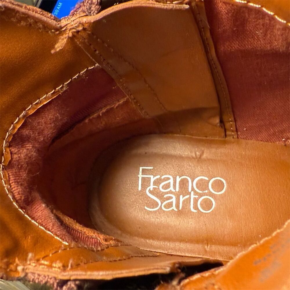 Franco Sarto Women's Brown Leather Ankle Booties Size 8 Casual - Picture 11 of 16